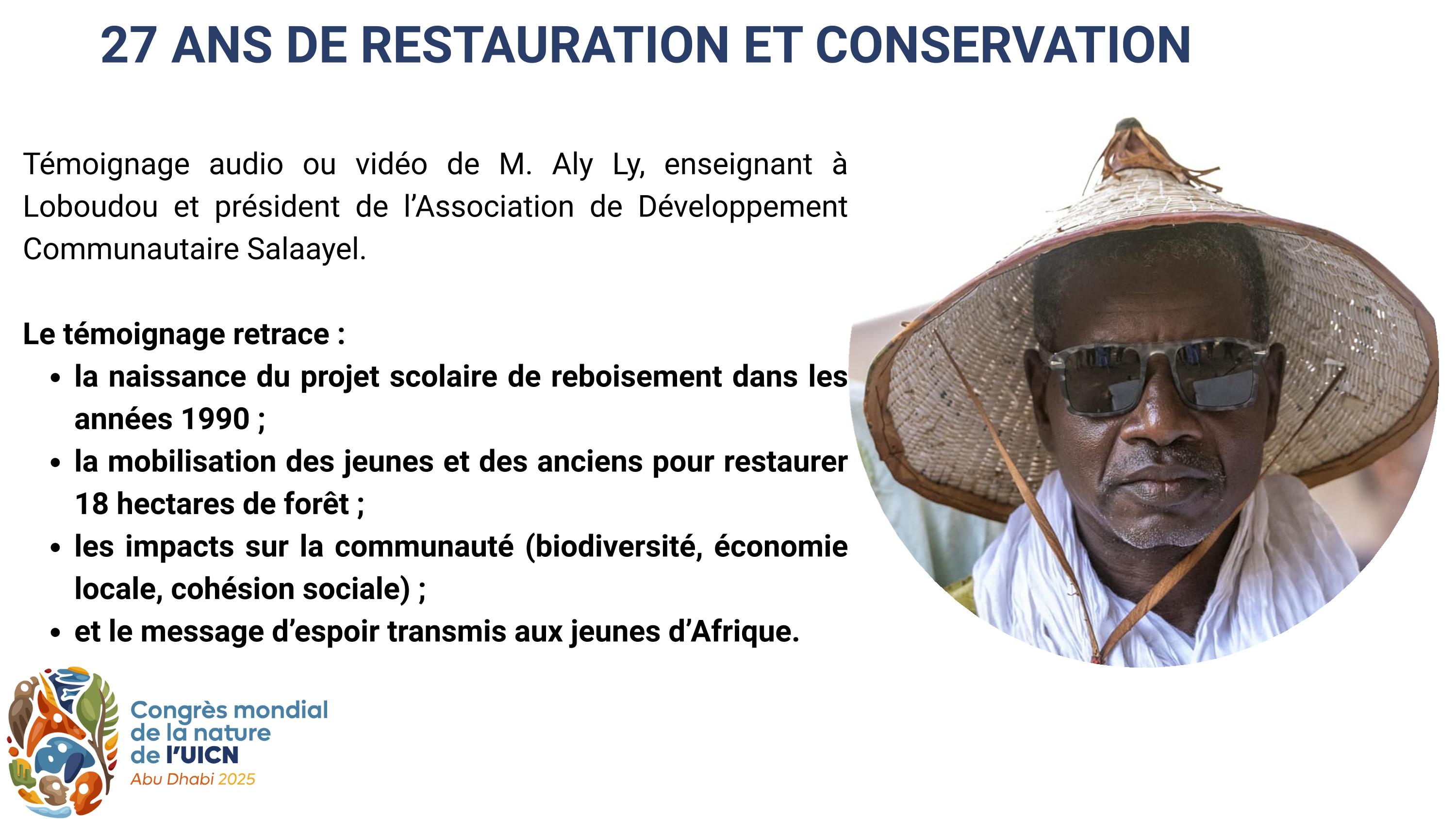 <p>
	27 ANS DE RESTAURATION ET CONSERVATION : ÉCOUTEZ, COMPRENDRE, AGIR</p>

